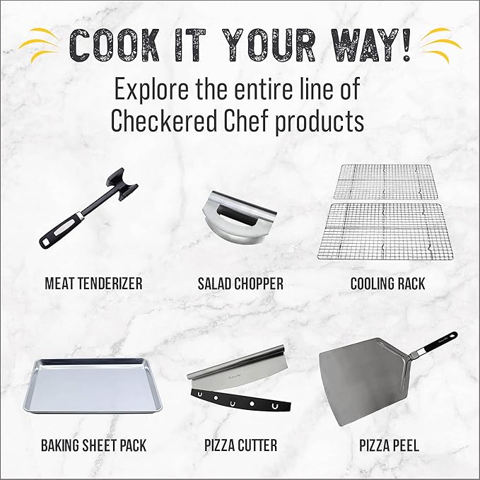 Checkered Chef Pizza Peel - Extra Large, Stainless Steel Metal Pizza Paddle with Folding Handle, Outdoor Pizza Oven Accessories - 13 Inch x 15 Inch