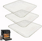 ALJ 3PCS Air Fryer Oven Mesh Rack for COSORI 10QT Air Fryer Toaster Oven, Premium Dehydrator Rack Shelf Grid Grill Pan Crisper Cooking Plate Tray Insert Grate for COSORI Air Fryer, Dishwasher Safe