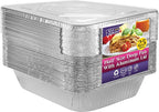 Nicole Home Collection Aluminum Pans With Lids Half Size 9x13 Extra Heavy Duty, Disposable Foil Pans For Baking (25 Sets)