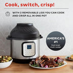 Instant Pot Duo Crisp 11-in-1 Air Fryer and Electric Pressure Cooker Combo with Multicooker Lids that Fries, Steams, Slow Cooks, Dehydrates,Free App With Over 800 Recipes, Black/Stainless Steel, 8QT