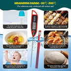 Copkim 6 Set Waterproof Food Thermometer for Water, Liquid, Candle and Cooking Digital Meat Thermometer with Long Probe Instant Read for Kitchen BBQ Grill Candy (Red)