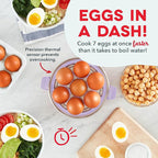 Dash Rapid Egg Cooker - Boiler, Poacher & Steamer - Includes Measuring & Recipe Guide - Dishwasher Safe - BPA Free - Holds 7 Eggs, Lavender