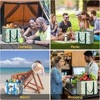 BALEINE 2Pk Insulated Reusable Grocery Bags, Collapsible Cooler Bag for Groceries, Heavy Duty Large Insulated Bag (16''x9''x13'', Urban Gray)