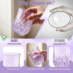12 Pack Plastic Stemless Wine Glasses,12oz Unbreakable Vintage Elegant Drinking Glass Set,Reusable Fancy Cocktail Cups for Party, Wedding, and Bulk Events (12, 12oz-Purple)