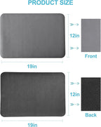 Dish Drying Mat for Kitchen Counter, 12"x19" Dish Drying Pad with Non-slip Rubber Backed, Hide Stain Anti Absorbent for Kitchen Counter, Drying Mat for Coffee Machine Dish Rack (Grey)
