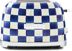 MACKENZIE-CHILDS 2-Slice Toaster, Decorative Toaster for Kitchen, Blue-and-White Royal Check