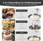 Kitchen in the box Stand Mixer - 6.5 Quart Mixing Bowl with Handle, 900 Watt Heavy Bread Dough Standing Mixers Tilt-head with Dough Hook, Whisk, Flat Beater and Splash Guard (Black)