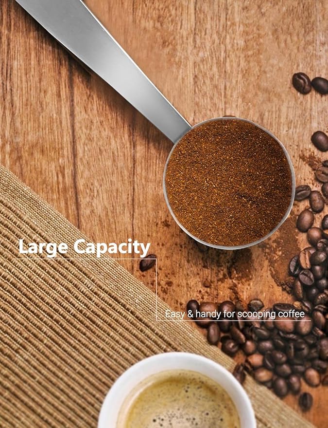 Two-in-One Stainless Steel Coffee Scoop Tamping Dual-Purpose Coffee Spoon Powder Hammer Tamper Multi Function Spoon Holder Coffee Tools for Measuring and Tamping