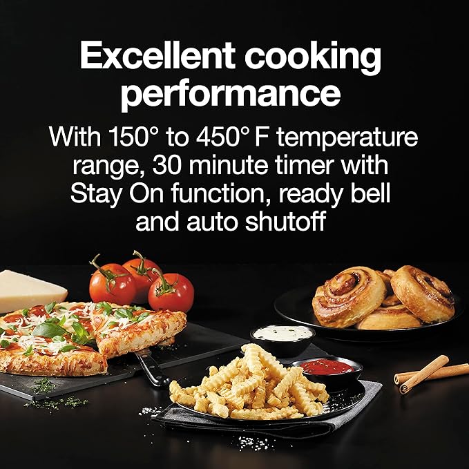 Proctor Silex Simply-Crisp Air Fryer Toaster Oven Combo with 4 Functions Including Convection, Air Fry, Bake & Broil, Fits 6 Slices or 12” Pizza, Auto Shutoff, Black (31275)