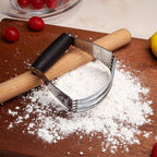 ALLTOP Stainless Steel Bench Scraper and Pastry Blender Cutter Set, Efficient Multipurpose Kitchen Baking Essential Tool with Comfortable Grip Handle-Perfect for Nut, Pie and Dough Processing - Black