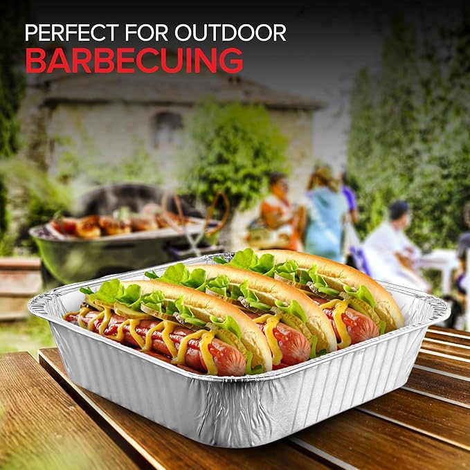 Stock Your Home Aluminum Pans 8x8 Disposable Foil Pans (20 Pack) - 8 Inch Square Pans - Tin Foil Pans Great for Cooking, Heating, Storing, Prepping Food