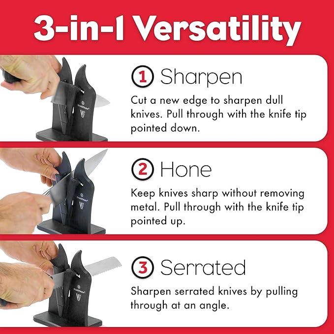 Brod & Taylor VG2 Classic Knife Sharpener | 3-Action Tungsten Carbide (Nylon)