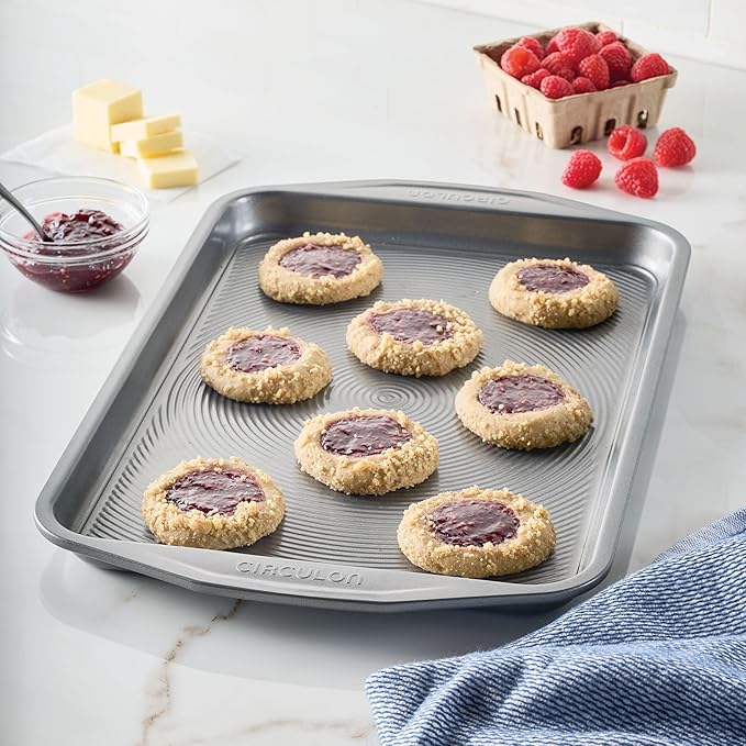 Circulon Total Bakeware Nonstick Cookie Baking Sheet, 10" x 15", Dark Gray