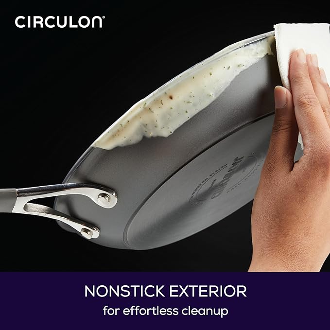 Circulon - 83906 Circulon Radiance Hard Anodized Nonstick Frying Pan / Fry Pan / Hard Anodized Skillet with Helper Handle - 14 Inch, Gray