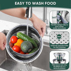 P&P CHEF Mixing Bowls with Lids Set of 3, Stainless Steel Mixing Bowl and Colander for Kitchen, 3 Grater Attachments & Non-Slip Bottoms, Visible & Airtight Lid, Black
