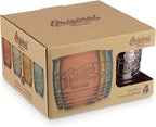 Glaver's Set Of 4 Original Mason Collins Glasses Assorted Colored Drinking Glasses For Juice Smoothies Cocktails Fine Beverage Glass Cups (Original Mason Whiskey Colored 13 OZ.)