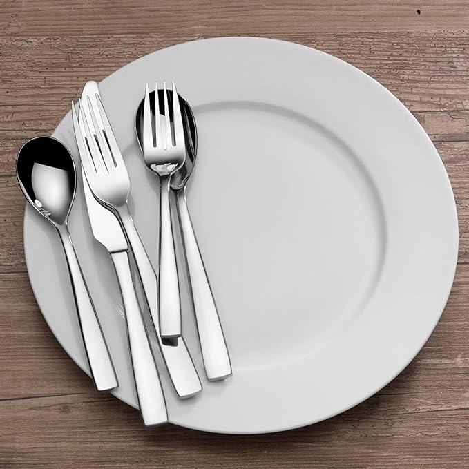 Mikasa, Delano Flatware Service for 4, 20 Piece Set, 18/0 Stainless Steel Silverware Set