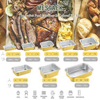 6" x 4" Shallow Heavy-Duty Aluminum Foil Pans with Snap-On Lids, 20oz, 5 Pack – Extra-Thick Disposable Foil Containers for Oven, Baking, Freezer & Food Storage