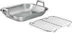Tramontina 16.75-Inch Stainless Steel Roasting Pan with Rack, Flared Edge Turkey Roaster for Oven, Dishwasher Safe, Made in Brazil