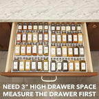SpaceAid Bamboo White Spice Drawer Organizer, (Need 3" Deep Drawer) Expandable 4 Tier Spices Rack for Cabinet, Kitchen Seasoning Storage Insert (Jars Not Included, From 12" to 23" Wide)
