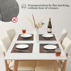 Leetaltree Brown with Black Striped Placemats Set of 8 - Heat Resistant Non-Slip Place mats for Dining Table, Washable Durable PVC Vinyl Woven Table Mats（Brown Stripe, 8）