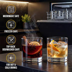Bravario Unbreakable Whiskey Glasses, Plastic Rocks Glasses — 12.5 oz Clear Dishwasher Safe Tritan Old Fashioned Drinkware, Shatterproof BPA-Free Bourbon Cocktail Set of 8