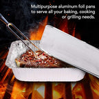 Stock Your Home Foil Pans with Lids - 9x13 Aluminum Pans with Covers - 20 Foil Pans and 20 Foil Lids - Disposable Food Containers Great for Baking, Cooking, Heating, Storing, Prepping Food Silver