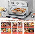 Air Fryer Tray Replacement for Cuisinart TOA-28 AFR-25 Toaster Air Fryer Convection Oven, 10.74 * 9.09'' Non-stick Mesh Air Fryer Stainless Steel Basket Wire Rack Accessories Parts, Dishwasher Safe