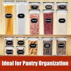 PRAKI 30 Pack Airtight Food Storage Containers for Kitchen Pantry Organizers and Storage, Plastic Kitchen Storage Canisters with Lids,Cereal, Flour & Sugar Containers - Labels, 6 Spoon & Marker