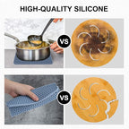 4 Pack Silicone Trivet Mat, Silicone Trivets for Hot Pots and Pans, Non-Slip & Heat Resistant Silicone Hot Pad for Kitchen Counter Mat Set, Soft Drying Mat, Jar Opener and Coasters, Square, Blue