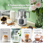 Maestri House Milk Frother, Variable Temp and Froth Thickness DualFro 600 Milk Frother Steamer, 21OZ Smart Touch Control Milk Warmer, Dishwasher Safe, Memory Function for Latte&Hot Chocolate (White)