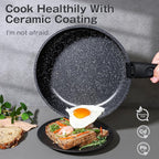 GiPP Ceramic Pots and Pans Set Non Stick, Nonstick Detachable Handle Cookware Sets, Non Toxic Induction Kitchen Pot and Pan with Removable Handle, Healthy RV Cookware, Dishwasher ＆Oven Safe, 7 Piece