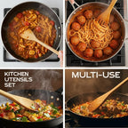 Harry Gifts for All Potter Fans Wooden Spoons for Cooking - 6-Piece Wooden Utensil Set with Spatulas & Spoons, Heat-Resistant, Eco-Friendly Kitchen Utensils for Non-Stick Cookware