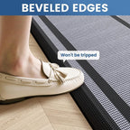 KitchenClouds [2 PCS] Kitchen Rugs Cushioned Anti-Fatigue Kitchen Mats for Floor Waterproof Kitchen Rug Set Non-Slip Comfort Standing Mat for Office, Sink, Laundry 17.3"×29"+17.3"×47",Black