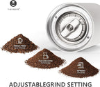 TIMEMORE Chestnut C3S Pro Manual Coffee Grinder, Stainless Steel S2C Conical Burr Coffee Grinder, Hand Coffee Grinder with Foldable Handle, Adjustable Grind Setting for Travel/Camping/Home, White