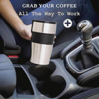 Mixpresso Black Personal Single Serve Coffee Maker with 14oz Travel Mug, Drip Small Coffee Maker with Auto Shut Off, Reusable Filter, Works with Ground Coffee Only – Not for K-Cup Pods