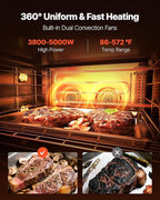 VEVOR Commercial Convection Oven, 4.24 cu.ft Countertop Oven for Full-Size Pans, Electric Convection Ovens with 4 Racks, 360° Hot Air Circulation, for Bakery, Restaurant & Pizza Shop (208-240V 5000W)