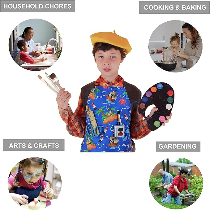 Kids Apron - cooking, gardening, artist, painting, cleaning, baking, pottery, chef, kitchen - gift boys, girls