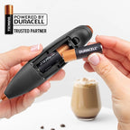 Zulay Kitchen Whisk Milk Frother with 4 Duracell Batteries - Powerful Handheld Foam Maker for Coffee, Lattes, Matcha, Hot Chocolate & Cappuccinos - Whip Creamy Froth in Seconds