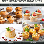 Socisen 2 Packs 6 Cups Silicone Muffin Pan with Metal Reinforced Frame Jumbo Size Cupcake Pan Tray Egg Bites Silicone Circle Cookie Molds Muffin Tin Tart Pans Large Big Baking Sheet Set for Breakfast