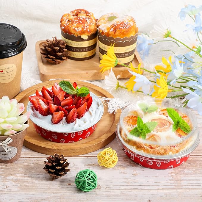 Beasea Disposable Mini Pie Pans with Lids, 100 Pack 4 Inch 8oz Aluminum Baking Foil Tins Small Round Tart Cups Containers for Individual Cupcake Dessert Muffin Cheesecake Ramekins Quiche Oven Dishes