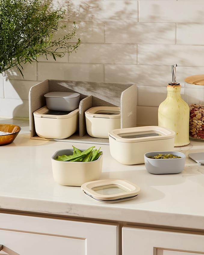Caraway Mini Dash Inserts - 2pc .6 Cup Dash Ramekins w/Lids - Easy to Store, Non Toxic - Perfect for Sauces, Garnish, & Small Snack or Sides
