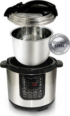 Megachef MCPR120A 8 Quart Digital Pressure Cooker with 13 Pre-set Multi Function Features, Stainless Steel