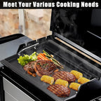 SafBbcue Full Size Griddle Inserts for Charbroil TRU-Infrared 463644220 463632320 463644220 Flat Top Griddle for Charbroil Grill Replacement Parts 463642316 466642416 G369-0030-W2, Carbon Steel