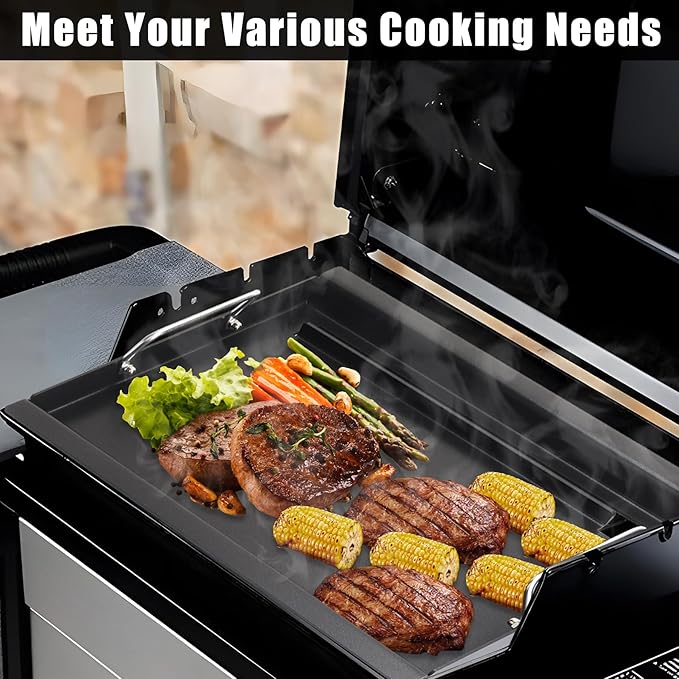 SafBbcue Full Size Griddle Inserts for Charbroil TRU-Infrared 463644220 463632320 463644220 Flat Top Griddle for Charbroil Grill Replacement Parts 463642316 466642416 G369-0030-W2, Carbon Steel