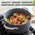 GreenPan Lima Hard Anodized 5QT Stock Pot with Lid, Healthy Ceramic Nonstick, PFOA PFAS-Free Nontoxic Pots and Pans, Oven & Broiler Safe Cookware, Stainless Steel Handles, Grayy (Pack of 2)