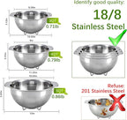 18/8 Stainless Steel Strainer and Colander for Kitchen, Fine Mesh Strainer with Handle, Food Strainers and Colanders for Spaghetti, Vegetables, Fruits, Eggs, Rice, Noodles and Pasta (4QT)