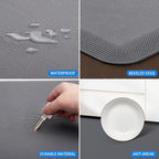 HappyTrends Kitchen Mat Cushioned Anti-Fatigue Rug Non-Slip Kitchen Rugs Stain Resistant Ergonomic Comfort Mat for Floor, Office, Sink, Laundry (17.3"x 28", Grey)