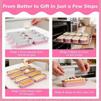 NPLUX 100 Pack Mini Cake Pans with Lids and Spoons Rectangular Aluminum Foil Baking Pans Mini Cheesecake Containers(6.8oz)