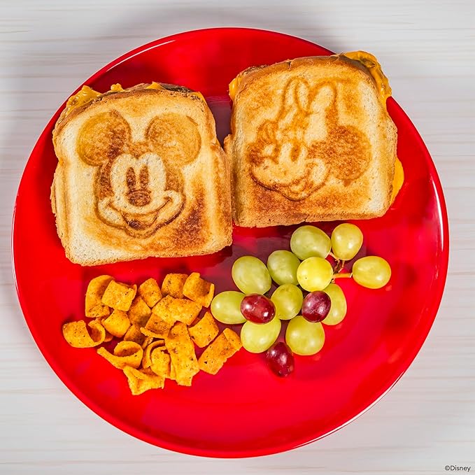 Uncanny Brands Disney Mickey and Minnie Mouse Sandwich Maker - Small Kitchen Appliance